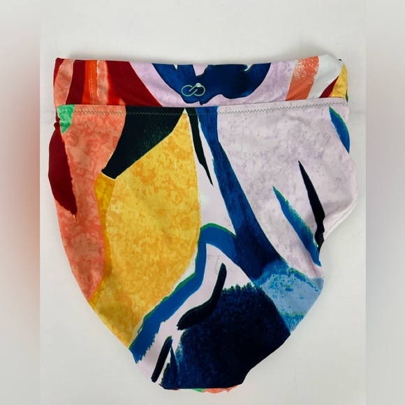 CALIA  High Waist High Leg Twist Front Painterly Floral Bikini Bottom  X… - Picture 3 of 6